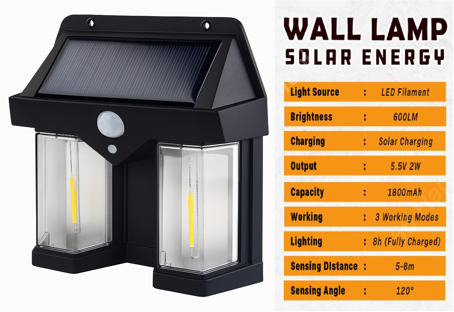 Solar Outdoor Lamp | Motion- Sensor, Light-Sensor | Zero Electricity Bill | Solar Light Set (Wall Mounted)