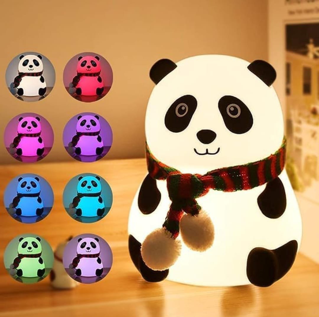 COEUS Cute Panda Lamp | Premium Quality Silicon | USB & Rechargeable | 7 Colours LED | Table Lamp