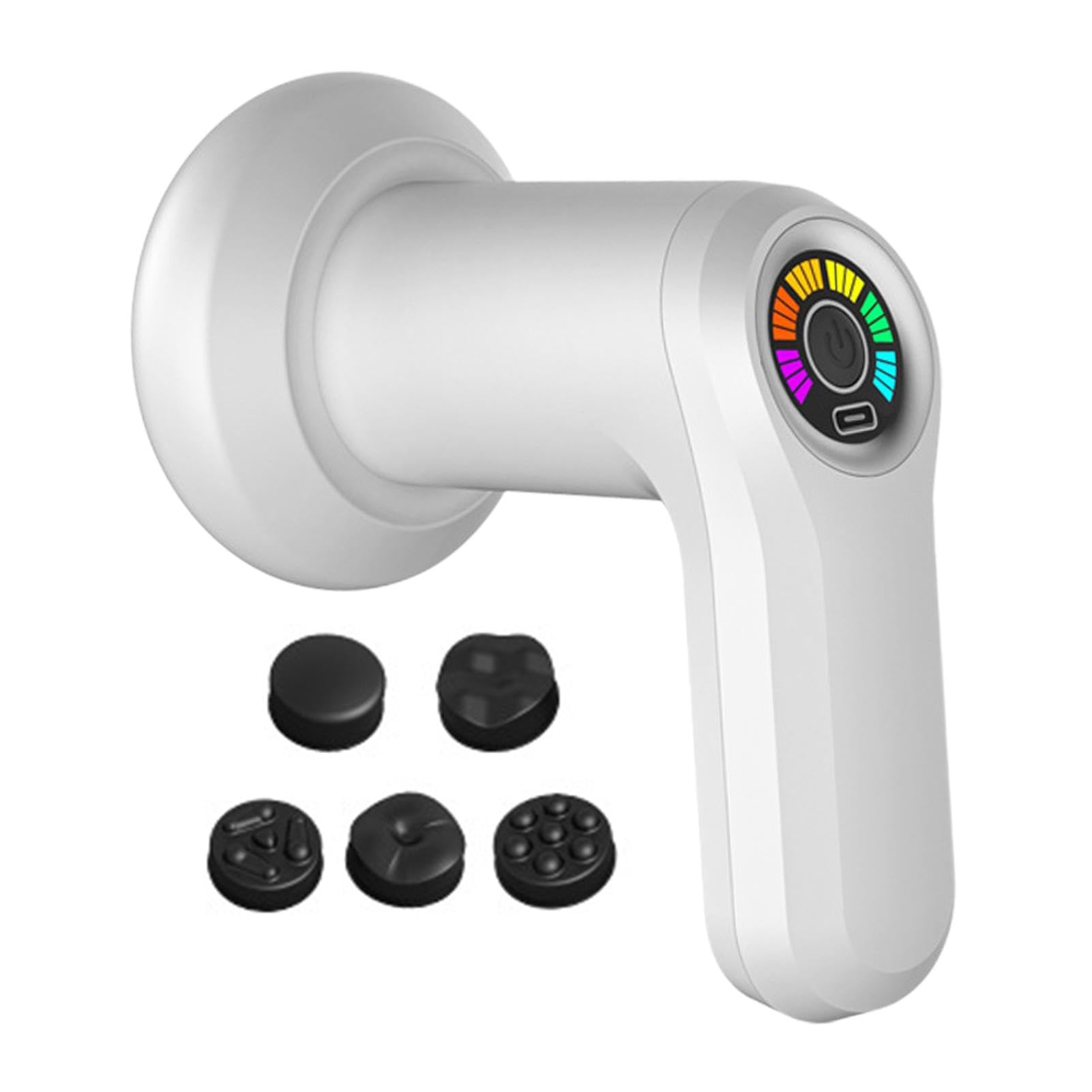 COEUS® Handheld Compact Deep Rolling Shiatsu Full Body Massager, 6 Speed Settings, Full Body Massage Tool for Back, Neck, Legs & Feet, White, Gift for Men & Women- White